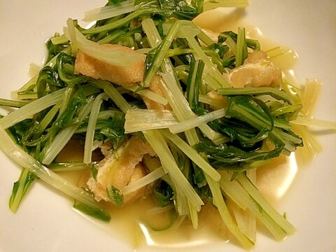 水菜とお揚げの炊いたん